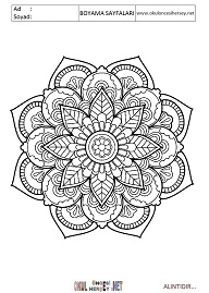 Mandala boyama sayfaları